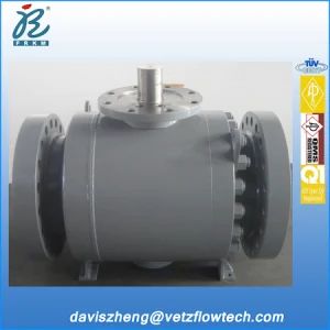 16 Inch Class 600 RF End A105 Trunnion Mounted Bolted Cover Pipeline Ball Valves with Gearbox